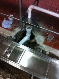 Tying in Existing Plumbing At Dish Table