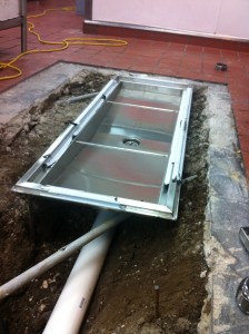 Tilt Kettle and Skillet Drain #2 (Before Concrete)